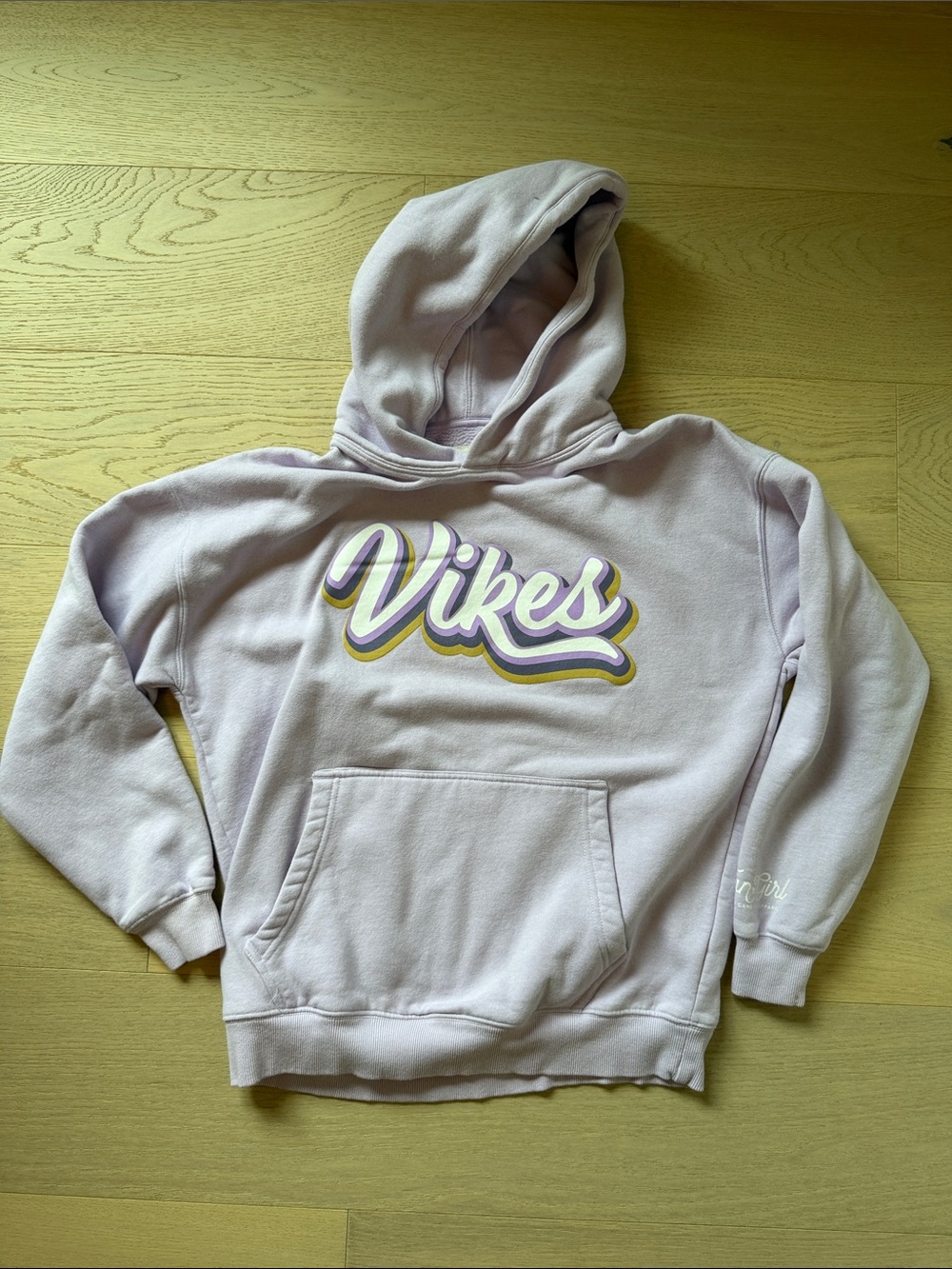 FAN GIRL Lilac 'Vikes' Purple Pullover Hoodie with Yellow & White Accents